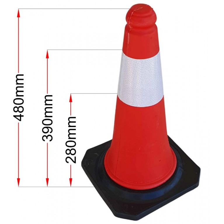 ΠΛΑΣΤΙΚΟΣ ΚΩΝΟΣ 50cm  ΜΕ ΒΑΡΙΑ ΛΑΣΤΙΧΕΝΙΑ ΒΑΣΗ