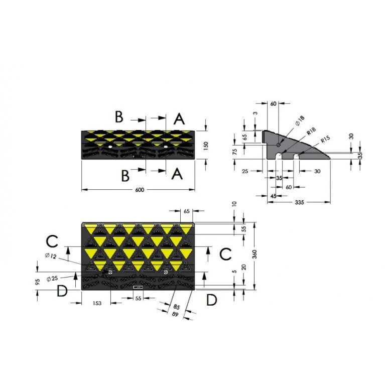 ΡΑΜΠΑ ΠΕΖΟΔΡΟΜΙΟΥ ΕΛΑΣΤΙΚΗ ΧΡΩΜΑΤΙΣΤΗ 15cm ΜΕΣΑΙΟ ΚΟΜΜΑΤΙ