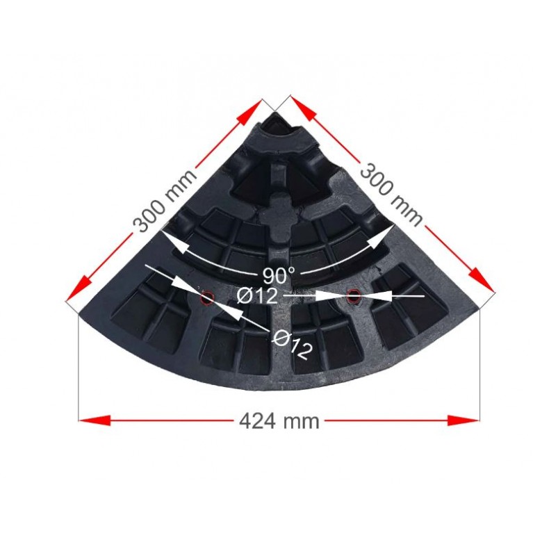 ΡΑΜΠΑ ΠΕΖΟΔΡΟΜΙΟΥ ΕΛΑΣΤΙΚΗ ΧΡΩΜΑΤΙΣΤΗ ΑΚΡΙΑΝΟ ΤΜΗΜΑ 10 cm