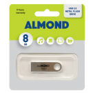 ALMOND FLASH DRIVE USB 2.0 8GB ΜΕΤΑΛΛΙΚΟ MINI